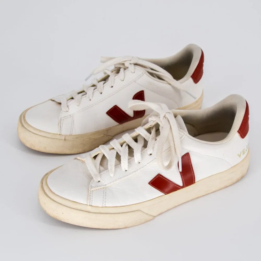 Veja Campo Chromefree Sneakers Extra White Rouille Leather Women's US 7 EU 38 - Picture 6 of 9